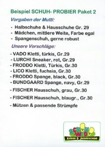 SchuhPROBIER Tüte/Paket
